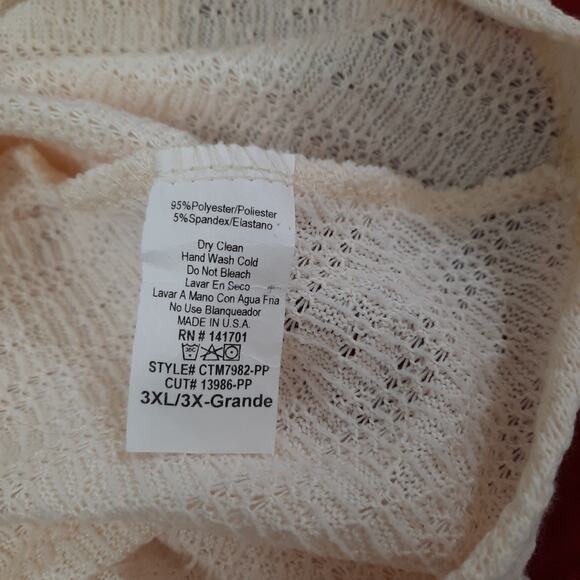 NWT Perfectly Priscilla One Shoulder Knit Feeling Frisky Top Ivory Cream Sz 3XL - Picture 7 of 7